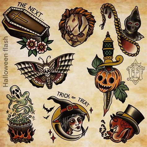 More like this. . Halloween american traditional tattoo